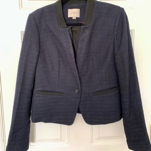 Blue twill LOFT single button blazer